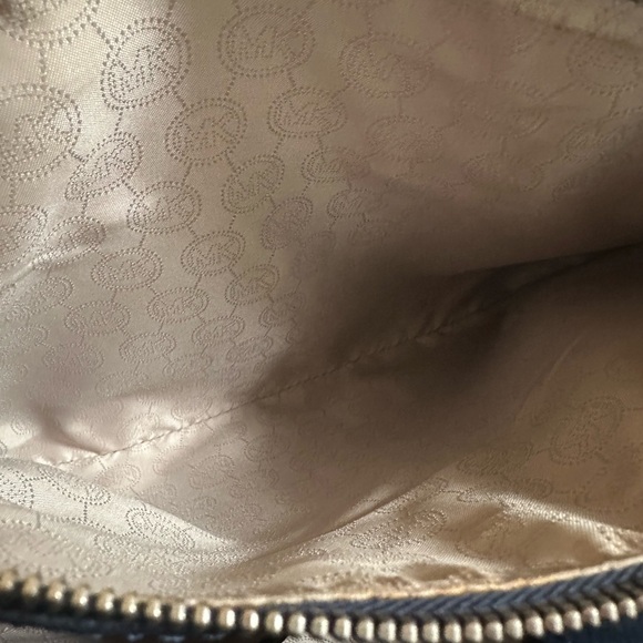 Michael Kors Blue and Black Satchel with Textured Leather - Picture 4 of 9